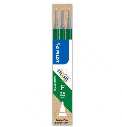 MINA ROLLER 0.5MM VERDE 3/SET FRIXION POINT PILOT