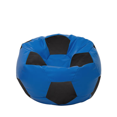Fotoliu puf Mondo Ball - imitatie piele - albastru/negru
