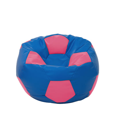 Fotoliu puf Mondo Ball - imitatie piele - albastru/roz
