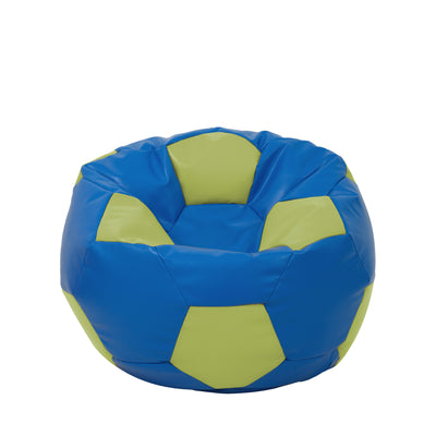 Fotoliu puf Mondo Ball - imitatie piele - albastru/verde