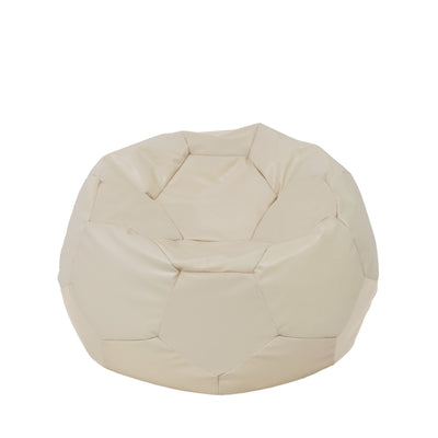 Fotoliu puf Mondo Ball - imitatie piele - crem