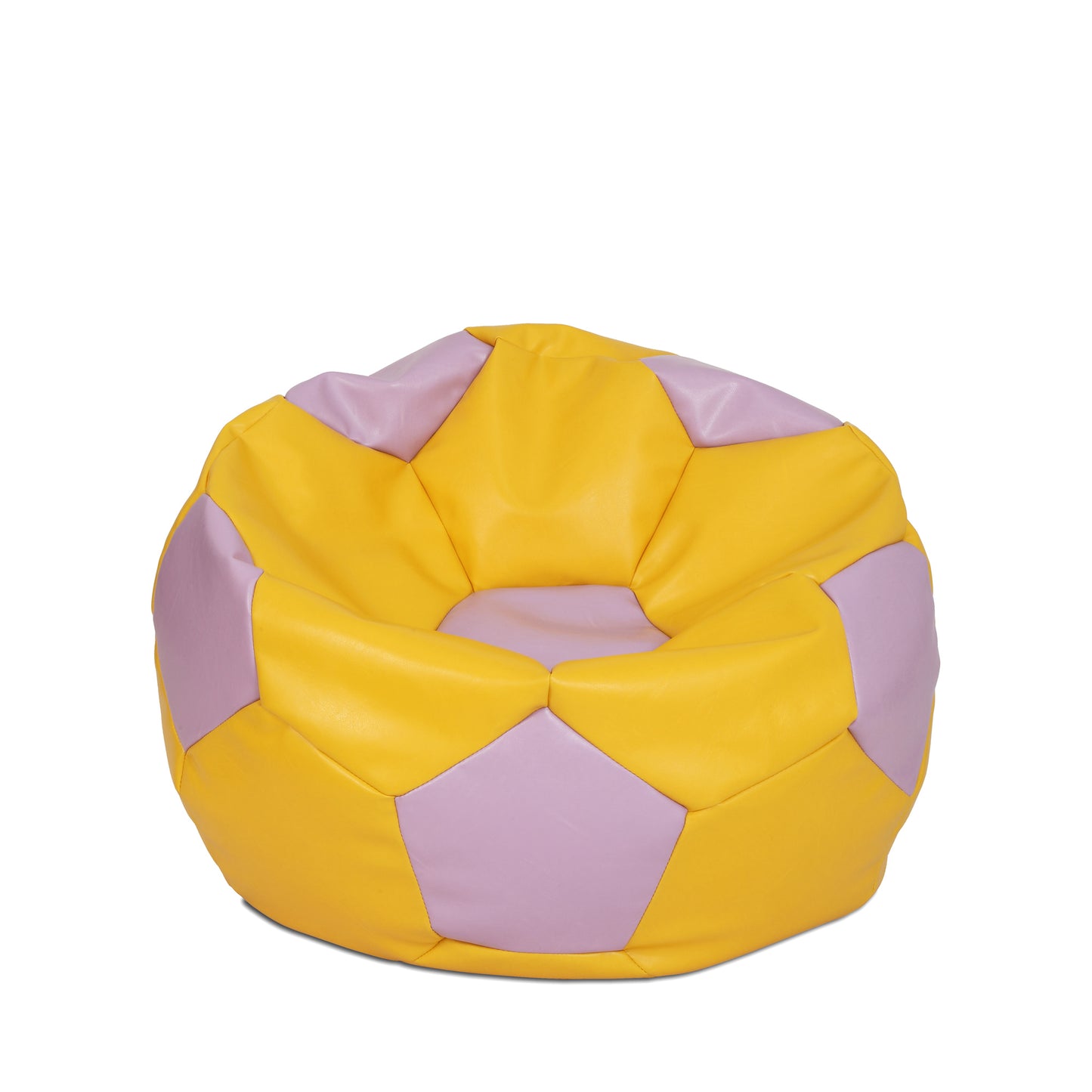 Fotoliu puf Mondo Ball - imitatie piele - galben/mov