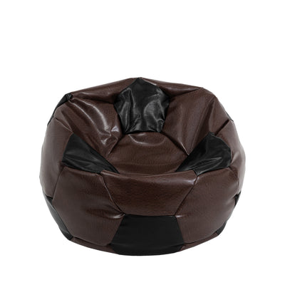 Fotoliu puf Mondo Ball - imitatie piele - maro/negru