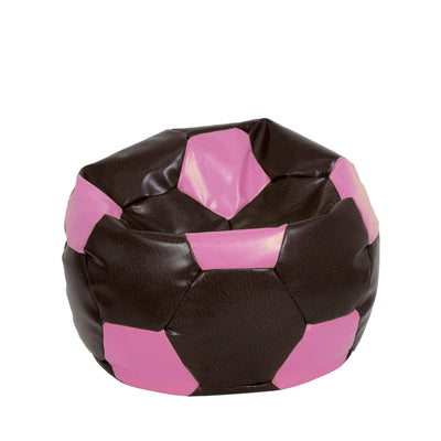 Fotoliu puf Mondo Ball - imitatie piele - maro/roz