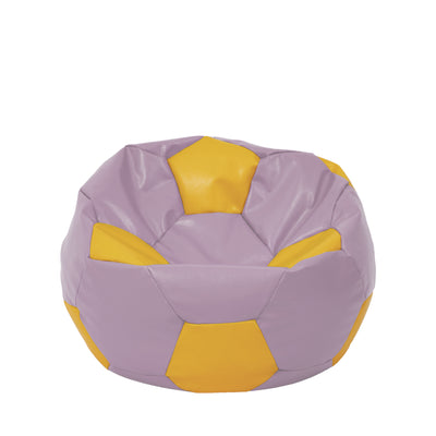 Fotoliu puf Mondo Ball - imitatie piele - mov/galben