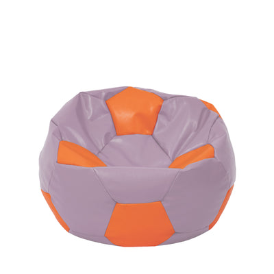 Fotoliu puf Mondo Ball - imitatie piele - mov/portocaliu