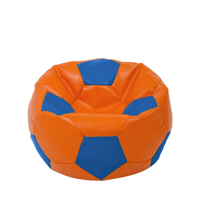 Fotoliu puf Mondo Ball - imitatie piele - portocaliu/albastru