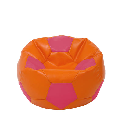 Fotoliu puf Mondo Ball - imitatie piele - portocaliu/roz