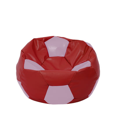 Fotoliu puf Mondo Ball - imitatie piele - rosu/mov