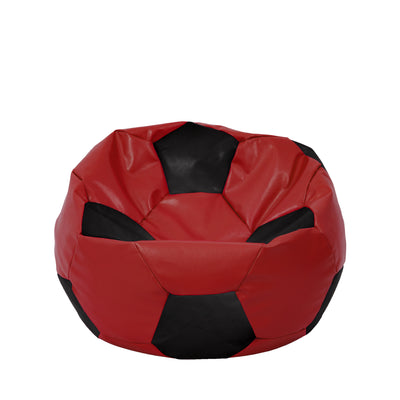 Fotoliu puf Mondo Ball - imitatie piele - rosu/negru