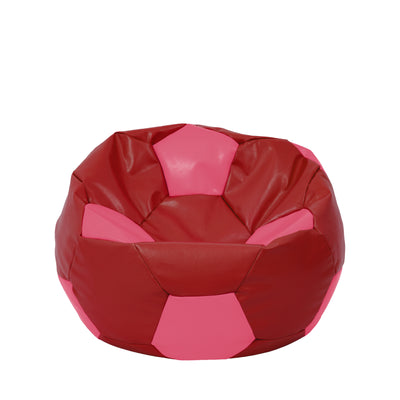 Fotoliu puf Mondo Ball - imitatie piele - rosu/roz