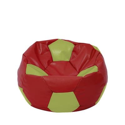 Fotoliu puf Mondo Ball - imitatie piele - rosu/verde