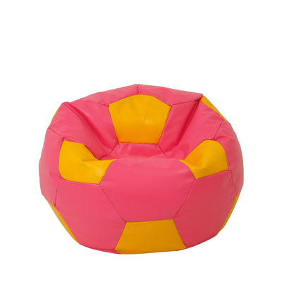 Fotoliu puf Mondo Ball - imitatie piele - roz/galben