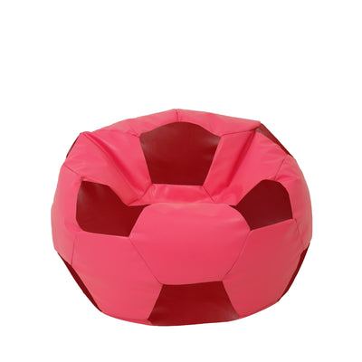 Fotoliu puf Mondo Ball - imitatie piele - roz/rosu