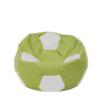 Fotoliu puf Mondo Ball - imitatie piele - verde/alb