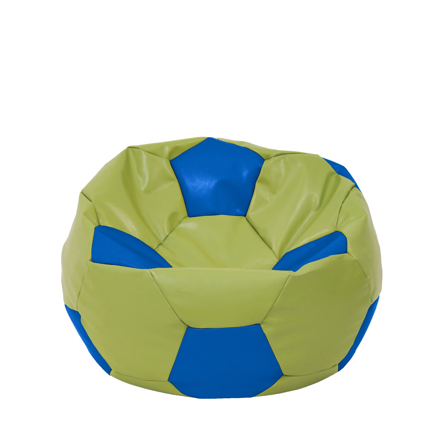 Fotoliu puf Mondo Ball - imitatie piele - verde/albastru