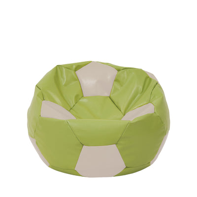Fotoliu puf Mondo Ball - imitatie piele - verde/crem
