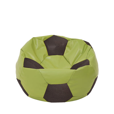 Fotoliu puf Mondo Ball - imitatie piele - verde/maro
