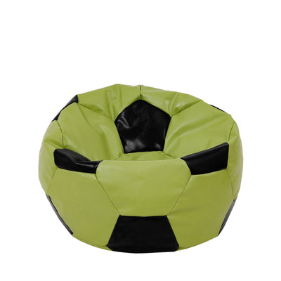 Fotoliu puf Mondo Ball - imitatie piele - verde/negru