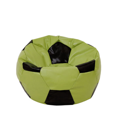 Fotoliu puf Mondo Ball - imitatie piele - verde/wenge