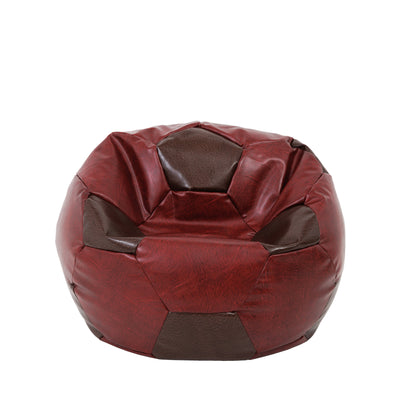 Fotoliu puf Mondo Ball - imitatie piele - bordo/maro