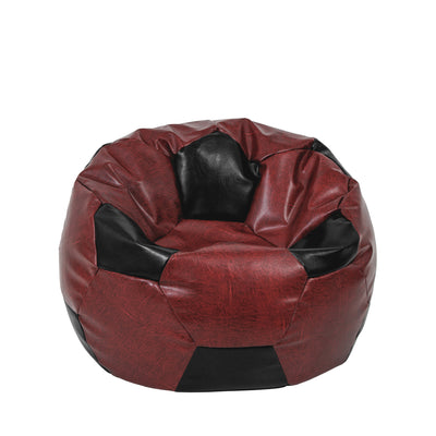 Fotoliu puf Mondo Ball - imitatie piele - bordo/negru