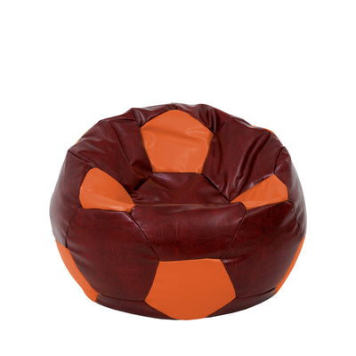Fotoliu puf Mondo Ball - imitatie piele - bordo/portocaliu
