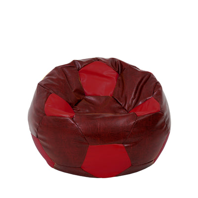 Fotoliu puf Mondo Ball - imitatie piele - bordo/rosu