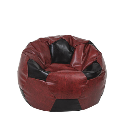 Fotoliu puf Mondo Ball - imitatie piele - bordo/wenge