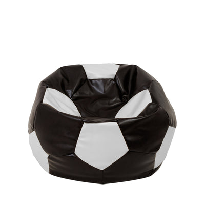 Fotoliu puf Mondo Ball - imitatie piele - wenge/alb