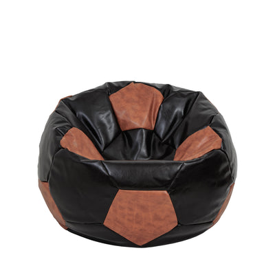 Fotoliu puf Mondo Ball - imitatie piele - wenge/coniac