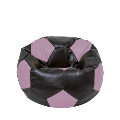 Fotoliu puf Mondo Ball - imitatie piele - wenge/mov