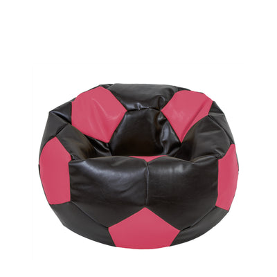 Fotoliu puf Mondo Ball - imitatie piele - wenge/roz