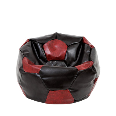 Fotoliu puf Mondo Ball - imitatie piele - wenge/bordo