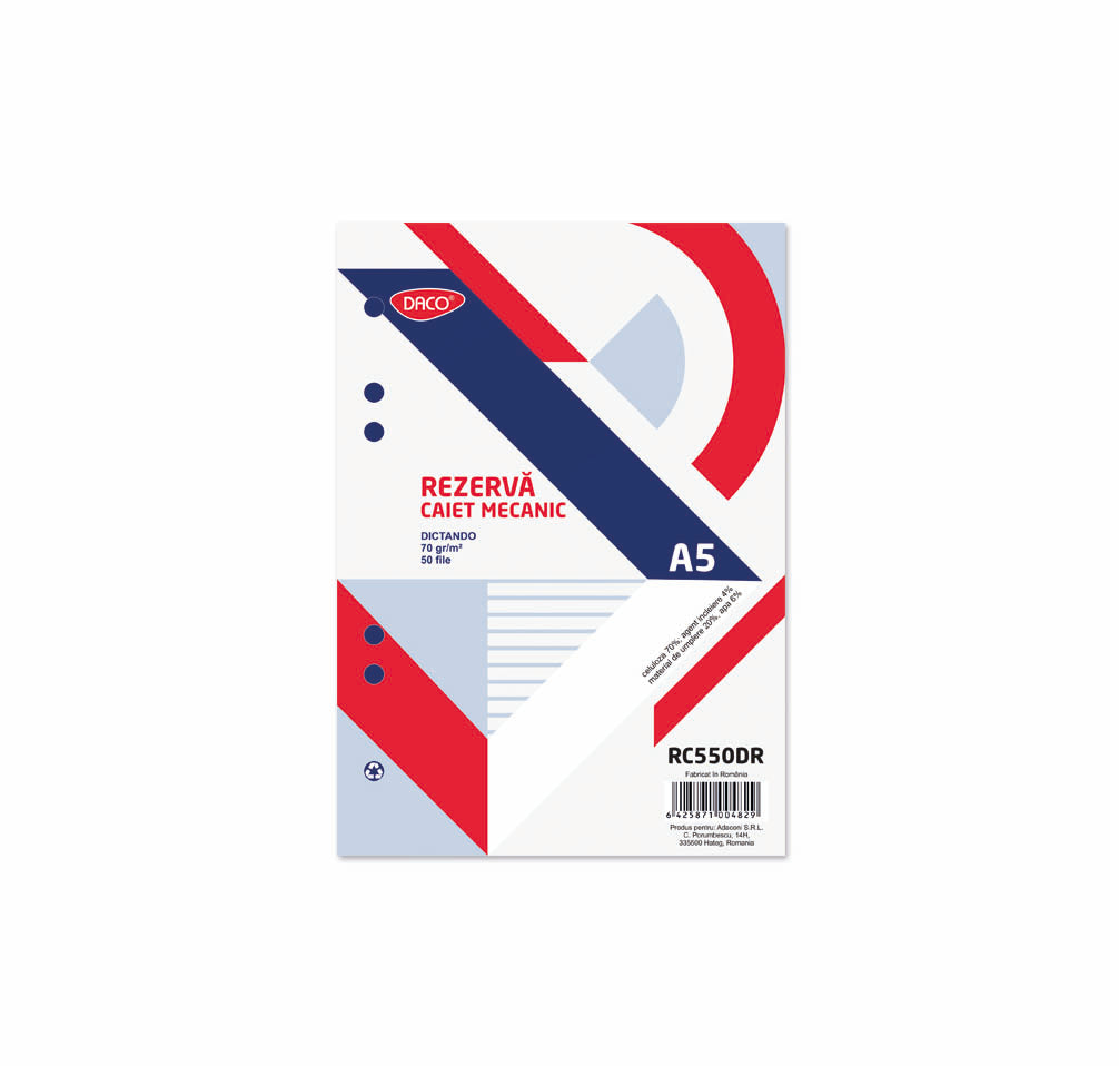 REZERVA CAIET MECANIC A5 50 FILE DACO DR