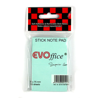 Notes autoadeziv 50*75 mm, albastru, 100 file EVOffie