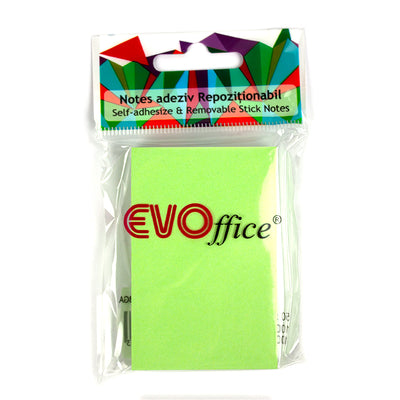 Notes autoadeziv 50*75 mm, verde, 100 file EVOffice