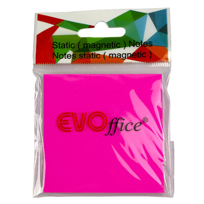 Notes magnetic plastic 75*75 mm roz neon, 100 file EVOffice