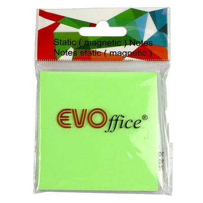 Notes magnetic plastic 75*75 mm verde neon, 100 file EVOffice