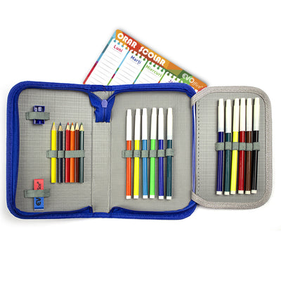 Penar 19,5*13*3cm, 1 fermoar si clapeta ,echipat cu 21 piese - baieti