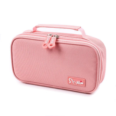 Penar cu maner 22*11.5*5 cm, 1 fermoar dublu - roz