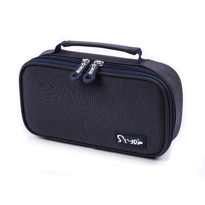 Penar cu maner 22*11.5*5 cm, 1 fermoar dublu - albastru