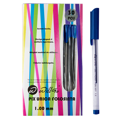 Pix unica folosinta, corp albastru transparent Willgo