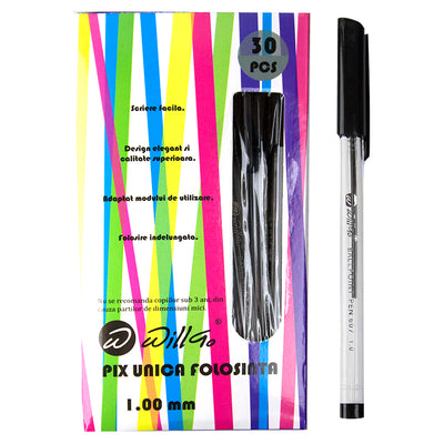Pix unica folosinta, corp negru transparent Willgo