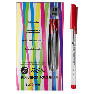 Pix unica folosinta, corp rosu transparent Willgo