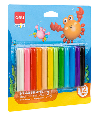 PLASTILINA 12 CULORI 160G DELI