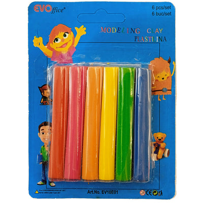 Plastilina 6 culori/set, 80 gr EVOffice
