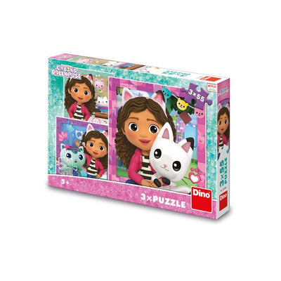 Puzzle 3x55 piese, Gabby si prietenii - DINO TOYS