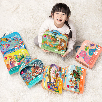 PUZZLE GEANTA CADOU 54 PIESE EFECT LUMINOS FRIENDS 3+  DELI