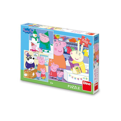 Puzzle 3x55 piese, Peppa Pig - DINO TOYS